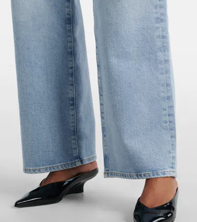 Agolde Harper High-rise Wide-leg Denim Trousers In Black