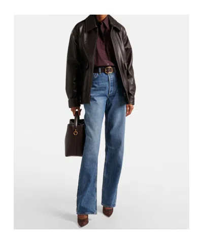 Agolde Kelly High-rise Wide-leg Denim Trousers In Blue