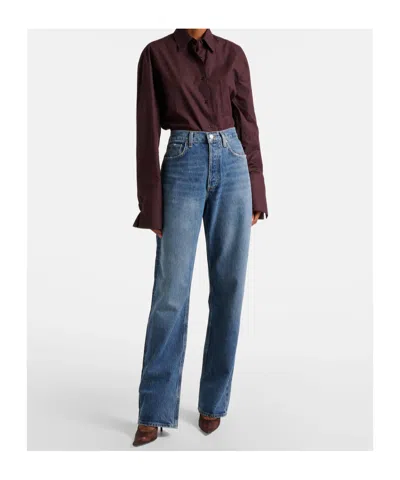 Agolde Kelly High-rise Wide-leg Denim Trousers In Blue