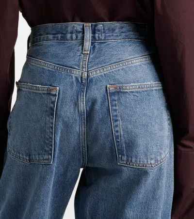 Agolde Kelly High-rise Wide-leg Denim Trousers In Blue