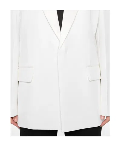 Victoria Beckham Belted Lapel Blazer In White