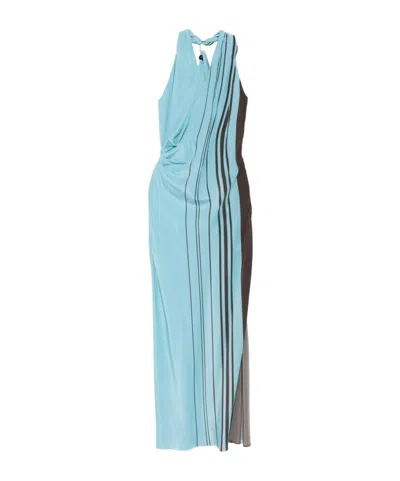 Sir Striped Halterneck Maxi Dress In Blue