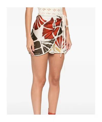 Sir Julietta Floral Print Skirt In Brown