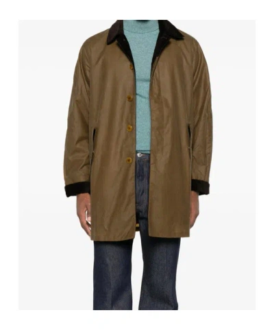 Barbour Ba X Br Wax Trench Coat Wax Clothing In Green