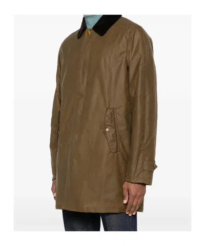 Barbour Ba X Br Wax Trench Coat Wax Clothing In Green