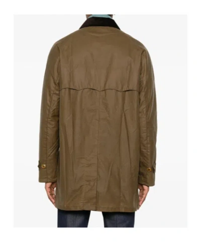 Barbour Ba X Br Wax Trench Coat Wax Clothing In Green