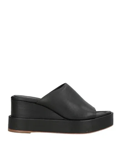 Paloma Barceló Woman Sandals Black Size 7 Leather In Black