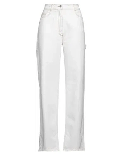 Saks Potts Woman Jeans White Size L Organic Cotton, Sheepskin In White