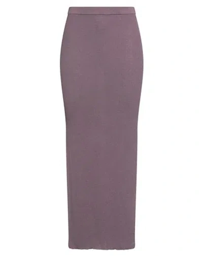 Rick Owens Woman Maxi Skirt Mauve Size L Wool, Nylon, Elastane In Purple