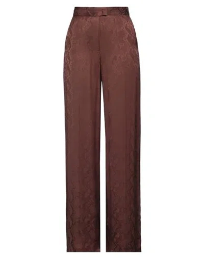 Simona Corsellini Woman Pants Chocolate Brown Size 6 Viscose In Brown