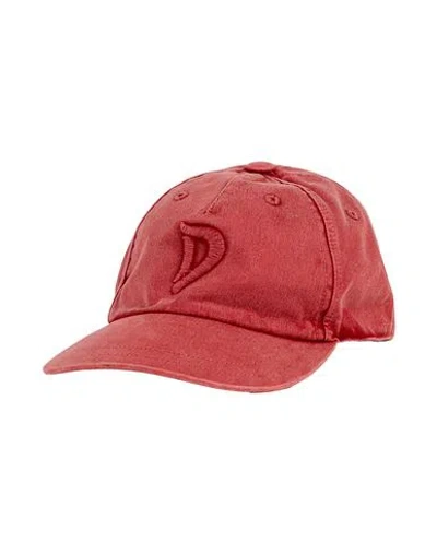 Dondup Woman Hat Coral Size Onesize Cotton In Red