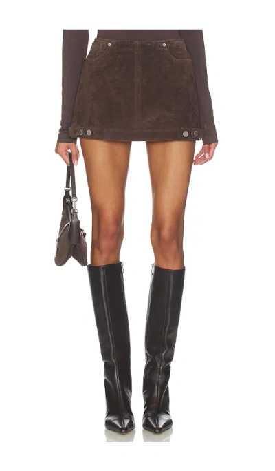 Blanknyc Faux Suede Mini Skirt In Brown