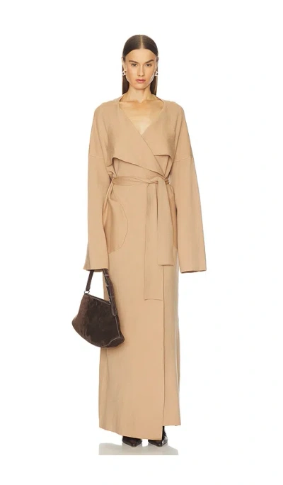 Sndys Tia Maxi Cardigan In Brown