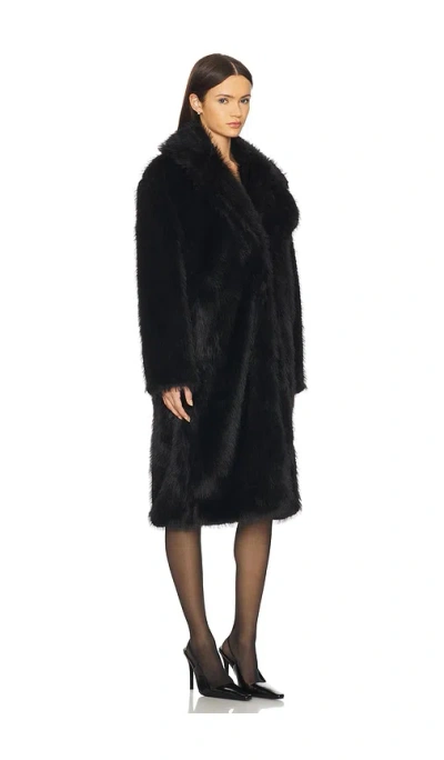 Steve Madden Larkin Faux Fur Coat In Black
