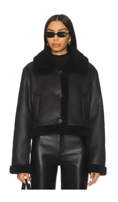 More To Come Cyrilla Faux Leather Jacket In Black