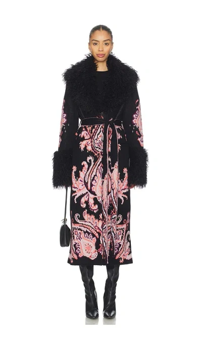 Hayley Menzies Bo Jacquard Coat In Black