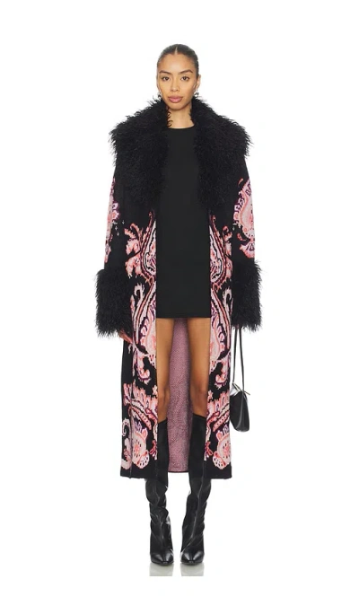 Hayley Menzies Bo Jacquard Coat In Black