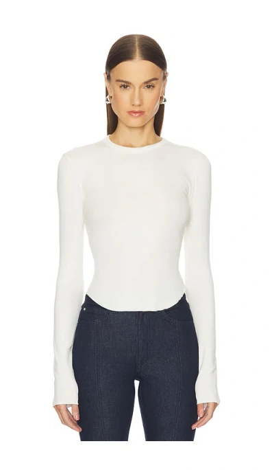 Grlfrnd Scoop Hem Long Sleeve Tee In White