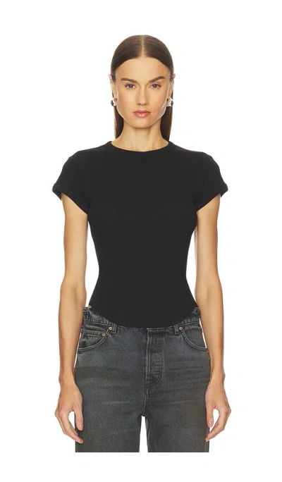 Grlfrnd Scoop Hem Baby Tee In Black