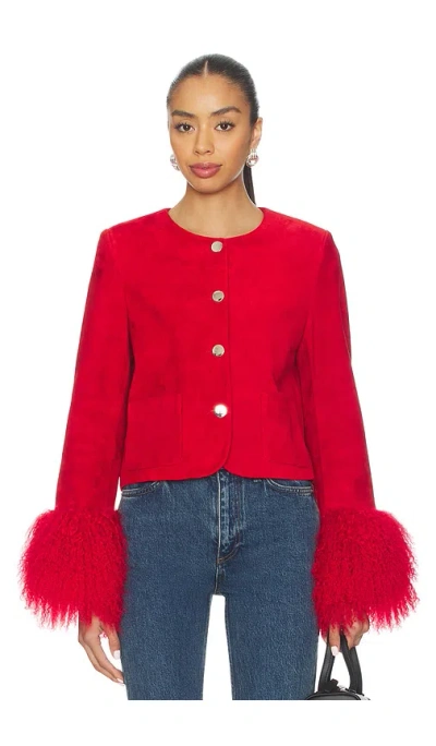 Susanna Chow Frida Suede Jacket In Red