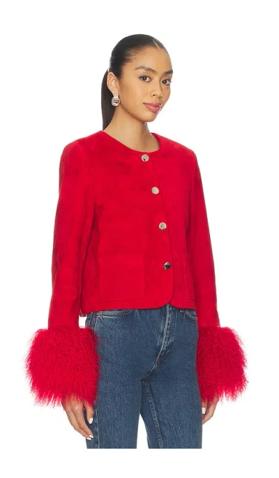 Susanna Chow Frida Suede Jacket In Red