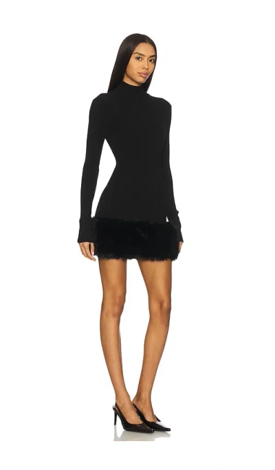 Majorelle Zoey Faux Fur Mini Dress In Black