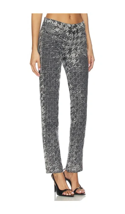 Diesel Houndstooth Pattern Jeans With Flared Leg Design In Gray