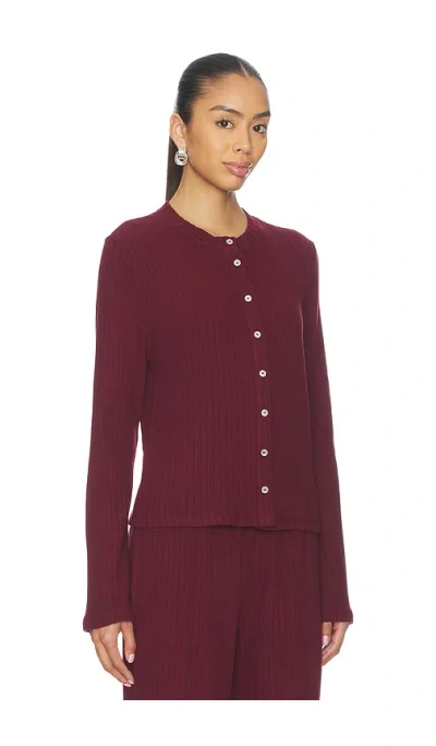 Donni The Sweater Rib Cardi In Burgundy