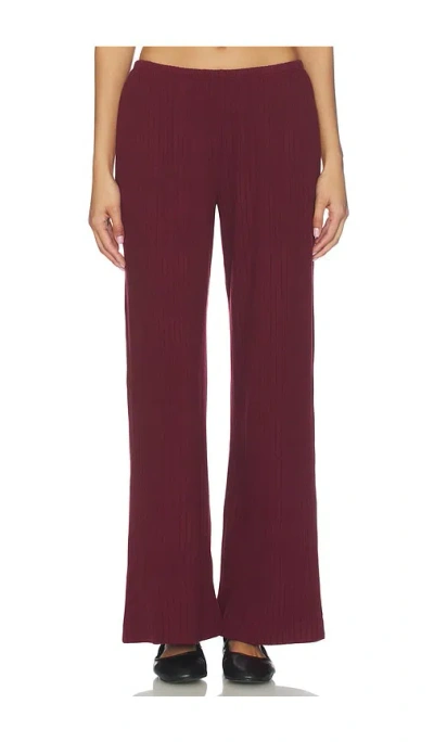 Donni The Sweater Rib Simple Pant In Burgundy