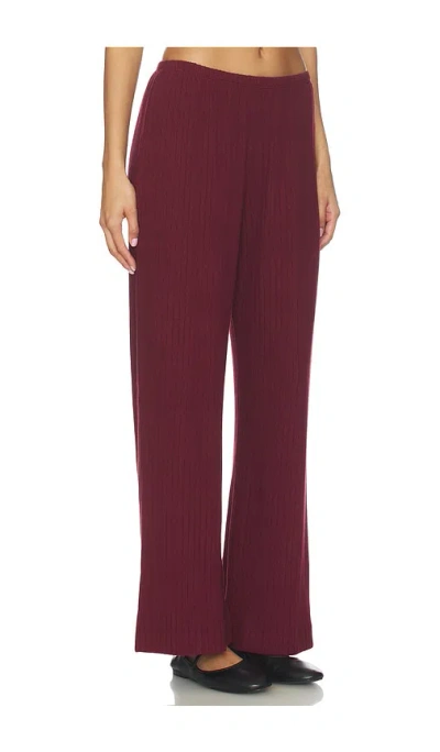 Donni The Sweater Rib Simple Pant In Burgundy