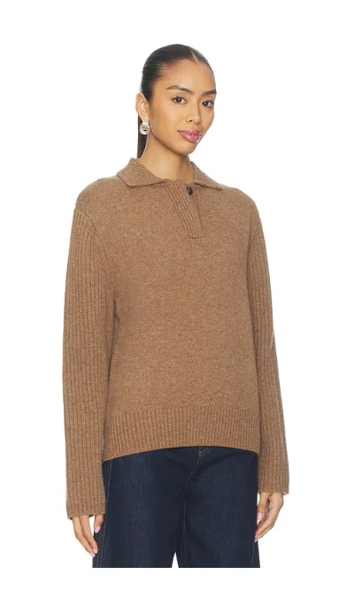 Aligne Jill Merino Rugby Pullover In Brown