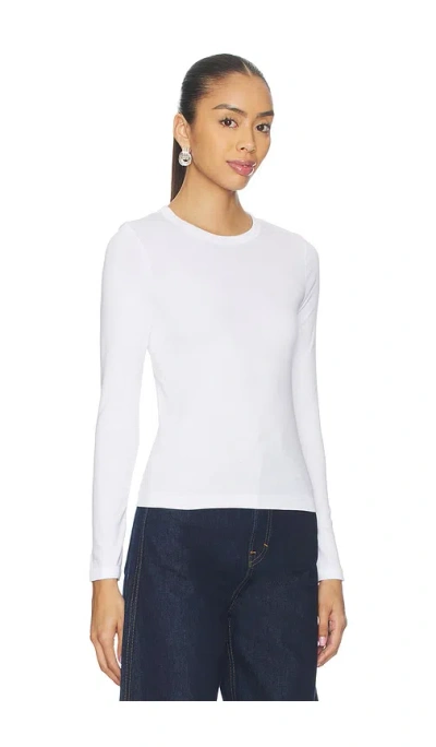 Enza Costa Supima Long Sleeve Tee In White