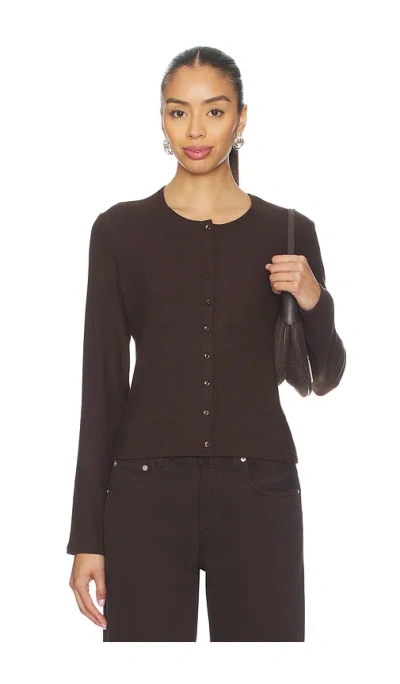 Leset Lauren Classic Cardigan In Brown