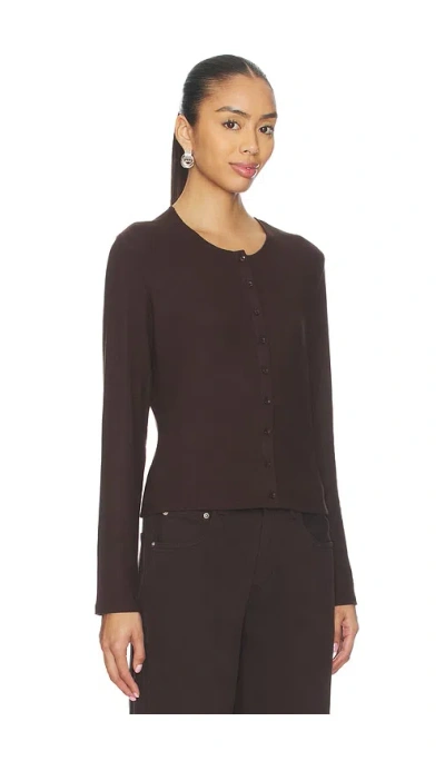 Leset Lauren Classic Cardigan In Brown