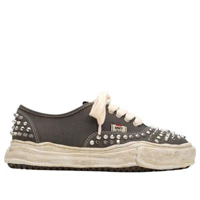 Miharayasuhiro Baker Og Sole Studded Canvas Low-top Sneaker In Black