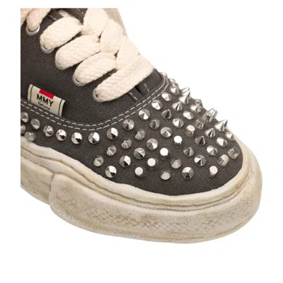Miharayasuhiro Baker Og Sole Studded Canvas Low-top Sneaker In Black