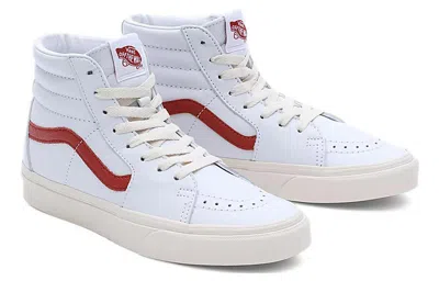 Vans (wmns) Vintage Pop Sk8-hi Shoes 'white Red' In Black