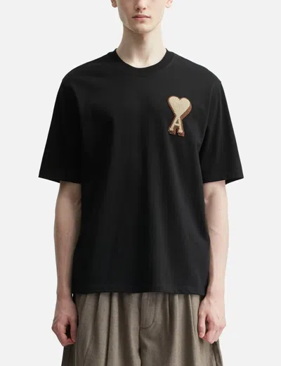 Ami Alexandre Mattiussi Cotton Ami De Coeur T-shirt In Black