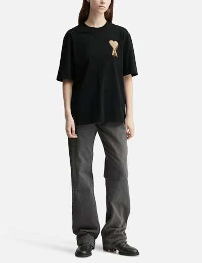Ami Alexandre Mattiussi Cotton Ami De Coeur T-shirt In Black