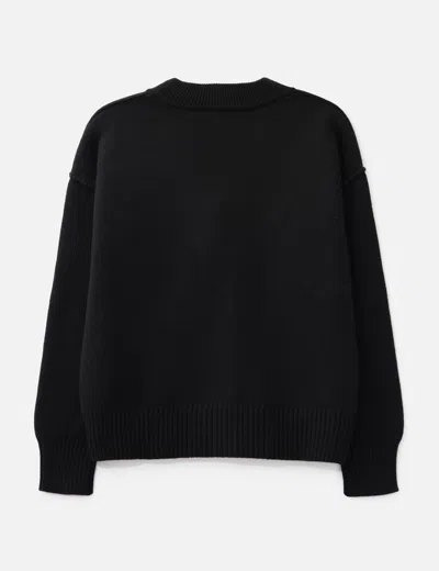 Ami Alexandre Mattiussi Wool Ami De Coeur Cardigan In Black