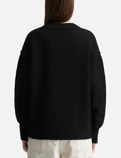 Ami Alexandre Mattiussi Wool Ami De Coeur Cardigan In Black