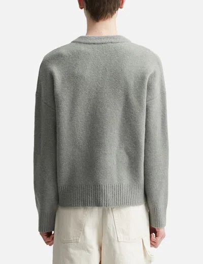 Ami Alexandre Mattiussi Alpaca Ami De Coeur Cardigan In Gray