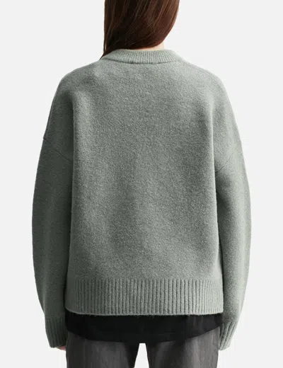 Ami Alexandre Mattiussi Alpaca Ami De Coeur Cardigan In Gray