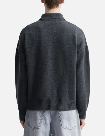 Ami Alexandre Mattiussi Ami De Coeur Polo In Gray