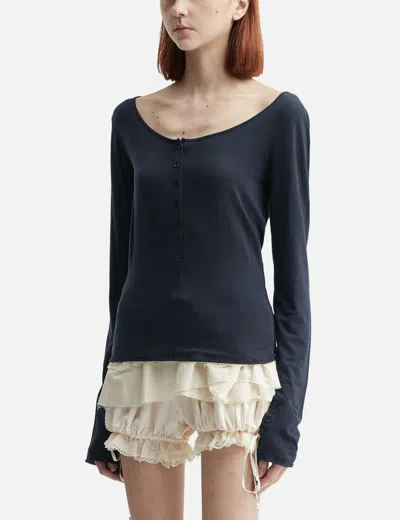 Glowny Fade Button Long Sleeve In Blue