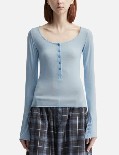 Glowny Fade Button Long Sleeve In Blue