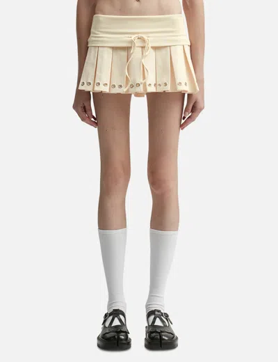 Glowny Daze Pleated Mini Skirt In Neutral