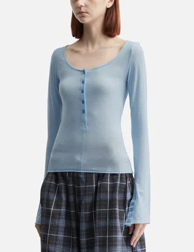 Glowny Fade Button Long Sleeve In Blue