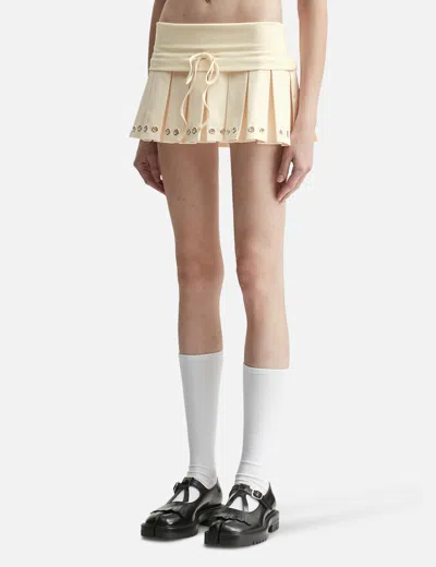 Glowny Daze Pleated Mini Skirt In Neutral