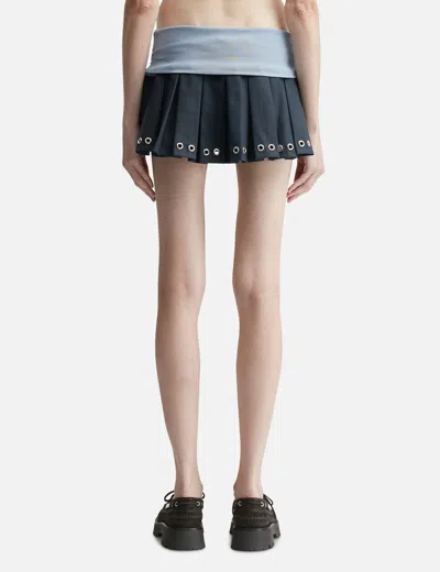 Glowny Daze Pleated Mini Skirt In Blue